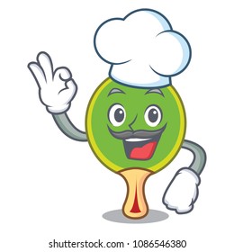 Chef ping pong racket character cartoon