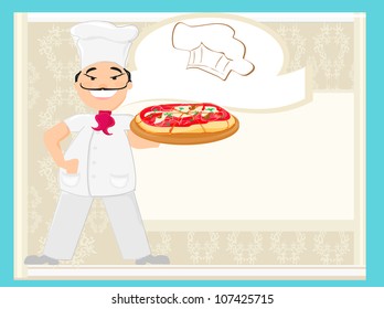 chef with pizza