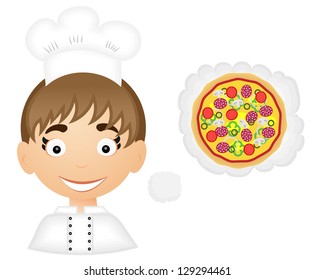 Chef with pizza