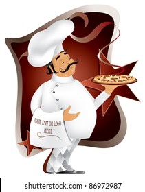 Chef with pizza (also available jpg version)