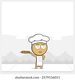 Chef with pizza in hand 