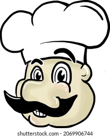 Chef Pizza hat logo illustration