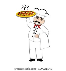 Chef pizza vector