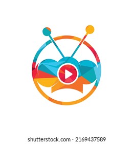 Chef play vector logo design. Cooking video logo design concept.