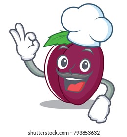 Chef plum character cartoon style