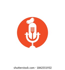 Chef podcast logo design template. chef education logo design vector