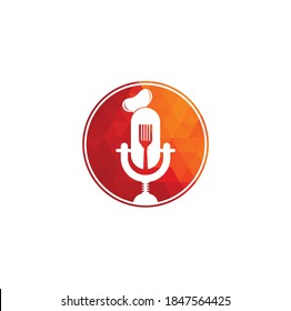 Chef podcast logo design template. chef education logo design vector