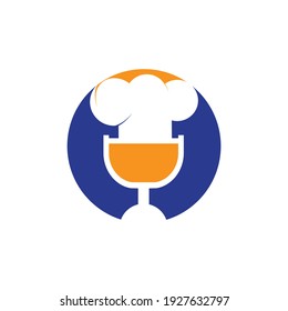 Chef podcast vector logo design template. Singing chef logo concept.