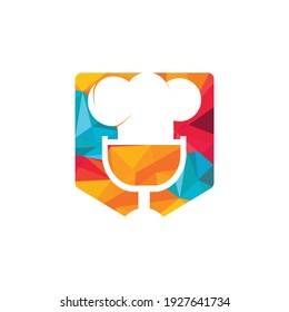 Chef podcast vector logo design template. Singing chef logo concept.