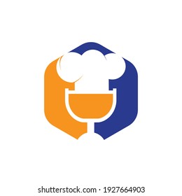 Plantilla de diseño del logotipo del vector del podcast del chef. El concepto del logo del cantante.