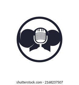 Chef podcast vector logo design template. Singing chef logo concept.	