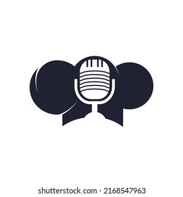Chef podcast vector logo design template. Singing chef logo concept.	