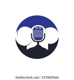 Chef podcast vector logo design template. Singing chef logo concept.	
