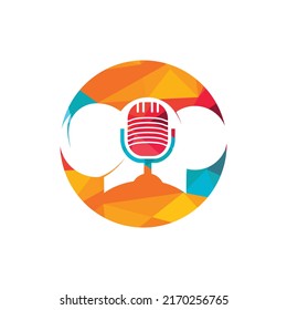 Plantilla de diseño del logotipo del vector del podcast del chef. El concepto del logo del cantante.	