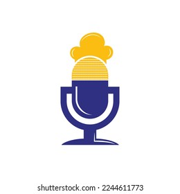 Chef podcast vector logo design template.
