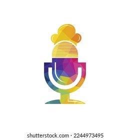 Chef podcast vector logo design template.