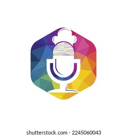 Chef podcast vector logo design template.