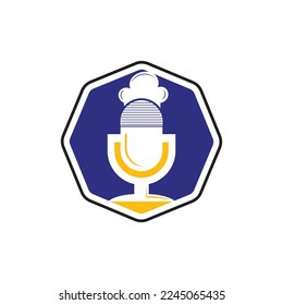 Chef podcast vector logo design template.