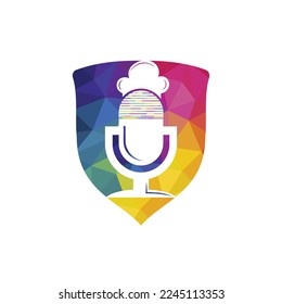 Chef podcast vector logo design template.