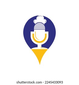 Chef podcast vector logo design template.