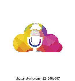 Chef podcast vector logo design template.