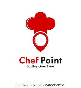 Chef point design logo template illustration