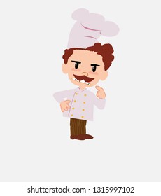 Chef ponders, something angry.