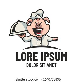 Chef Pork  Mascot Vector Illustration