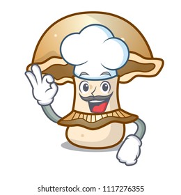 Chef portobello mushroom character cartoon