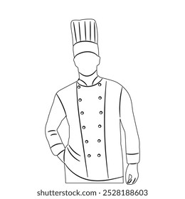 chef portrait sketch, outline, vector