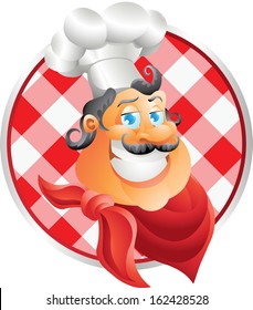chef portrait table cloth