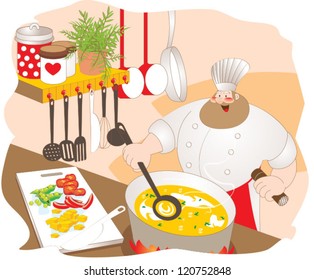 Chef prepare christmas dishes