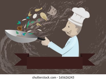 chef prepare for food  in kitchen 