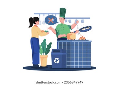 The chef prepares the food