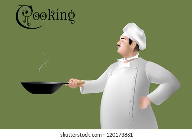 Chef preparing food on Deep Fryer