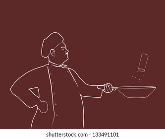 Chef preparing food on Deep Fryer