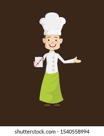 Chef - Presenting Profit Growing Graph on Tablet