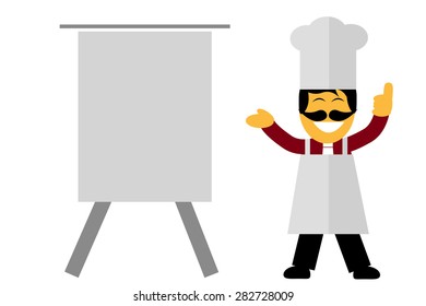 Chef Presenting Something 
