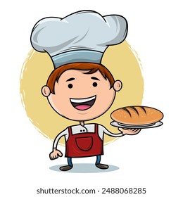 Chef presents a freshly baked loaf, its crust golden and fragrant, it brings comfort and joy.