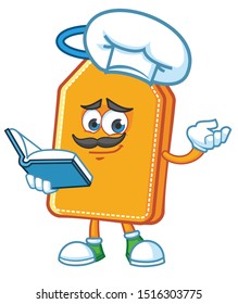 chef prize tag shopping cartoon character mascot vector design