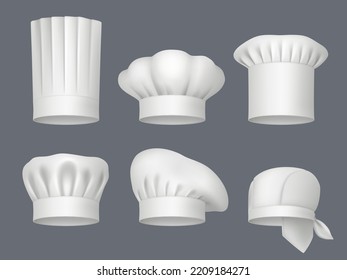 Chef professional clothes. Bandanas and hats for chef decent vector realistic templates collection isolated