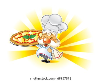 chef proud of his pizza