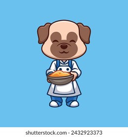 Chef Pub Dog Cartoon Illlustration