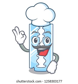 Chef razor blade a on shape cartoon