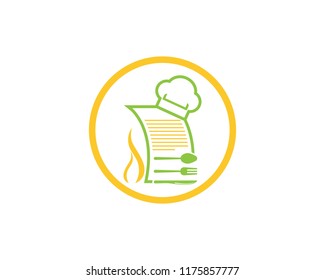 Chef receipt icon logo vector template