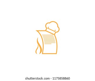 Chef receipt icon logo vector template