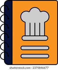 Chef Recipe Book concept, Cook book vector icon design, Bakery and Baked Goods symbol, Culinary and Kitchen Education sign, Recipe development stock illustration