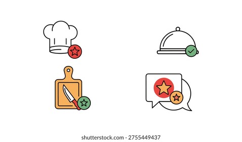 Chef Recommendation Line art creative fluid abstract vector