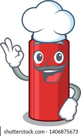 Chef red crayon in the character shape