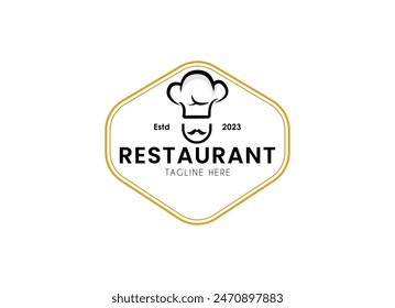 Chef and restaurant badge label logo design template.